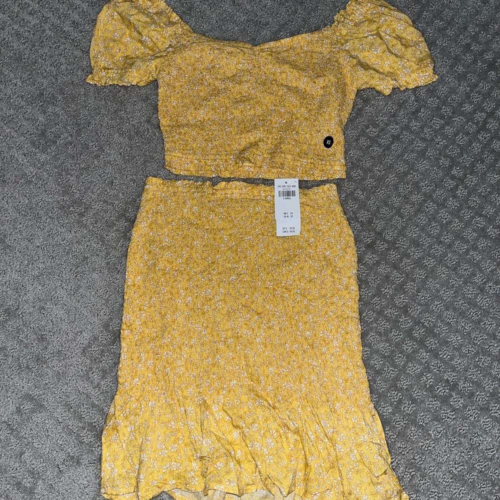 Hollister Crop Top and Skirt Matching Set
